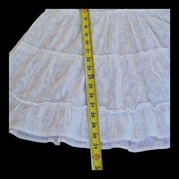 Z&L Europe Boho Tiered Babydoll Dress Oversized S White Cotton Balloon Sleeves - Picture 14 of 16